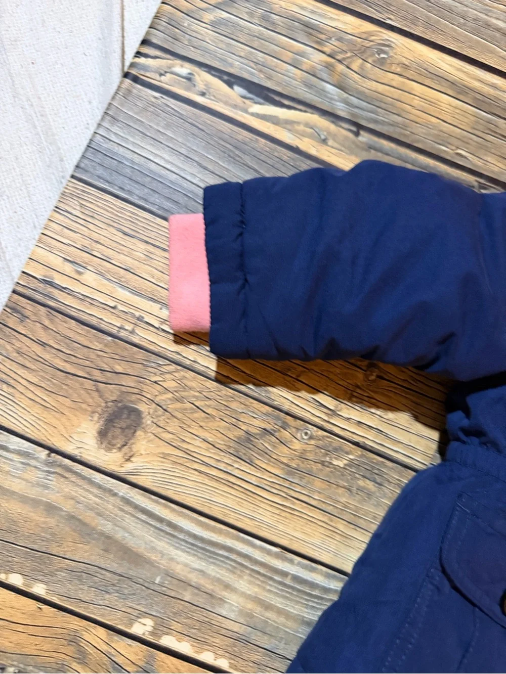 Carter's‎ Navy Blue Hooded Pea Coat with Faux Fur Trim